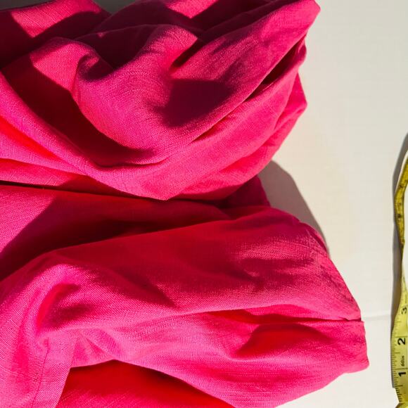 Lola Pink Linen Blend Crochet Detail Sleeveless Dress Size M Medium NWT - Picture 7 of 8